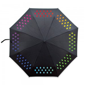 OVIDA 3 folding magic water change color umbrella with custom logo design