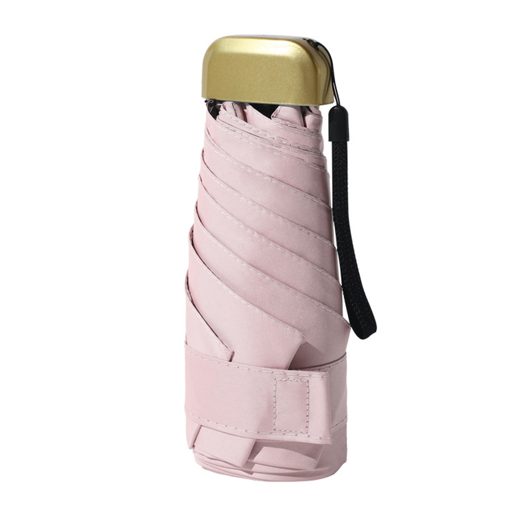 Factory wholesale Wedding Party Favors-Umbrella - Ovida Women Compact Rain Sombrillas Sunscreen Mini Capsule Pocket Folding Custom Logo Print Cheap Ultra Light Small 5 Fold Umbrella – DongFangZhanXin detail pictures