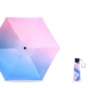 OVIDA 5 folding super mini light weight parasol with black UV coating umbrella