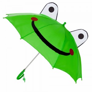 Ovida Export Quality automatic J shape Handle Lightweight Cartoon 3D kids Umbrellas
