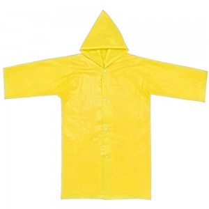 Ovida Portable EVA Rain Coats Reusable Rain Poncho with Hood and Elastic Cuff Sleeves for children