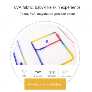 Ovida Hot Sales boys girls Colorful Hem waterproof Kids EVA clear plastic raincoat