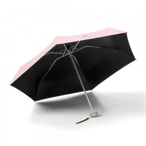 Ovida Women Compact Rain Sombrillas Sunscreen Mini Capsule Pocket Folding Custom Logo Print Cheap Ultra Light Small 5 Fold Umbrella