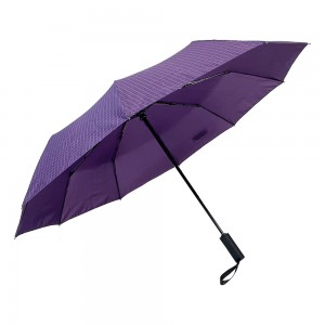 Ovida Hot Sale High Quality Umbrella Windproof 3 Fold UV Block Souvenir Sun Purple Umbrella Custom Logo Print Sunny Rain Umbrella