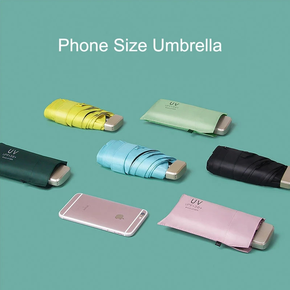 Factory wholesale Wedding Party Favors-Umbrella - Ovida Women Compact Rain Sombrillas Sunscreen Mini Capsule Pocket Folding Custom Logo Print Cheap Ultra Light Small 5 Fold Umbrella – DongFangZhanXin detail pictures