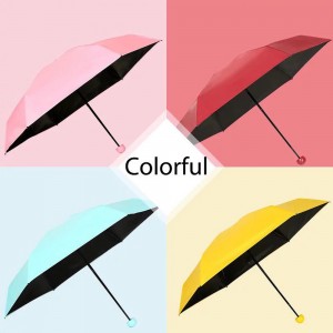 OVIDA 5 folding umbrella super mini light weight parasol with UV coating capsule umbrella