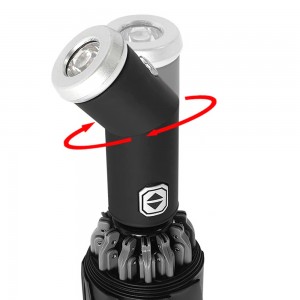 OVIDA 3 folding special umbrella reflective type edge and LED light umbrella