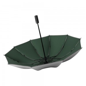 OVIDA 3 folding automatic umbrella reflective type silver UV coating parasol