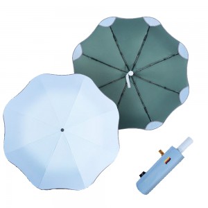 OVIDA 3 folding automatic umbrella new design color coating umbrella