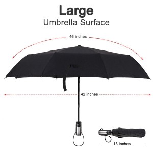 Ovida Full Automatic Umbrella Men's Retro Wood Handle Three Fold Ten Bone Umbrella Business Business Na-eme ka Ifufe Na-eguzogide