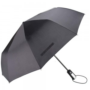 Ovida Full Automatic Umbrella Men's Retro Wood Handle Three Fold Ten Bone Umbrella Business Business Na-eme ka Ifufe Na-eguzogide