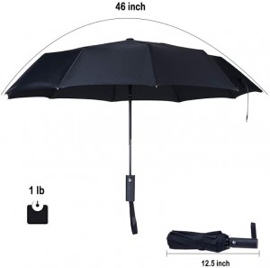 Ovida Spot 27 Inch 10 Bone Three Fold Fully Automatic Safety Explosion-Proof Solid Color Automatic Sunny Commercial Advertising Umbrella