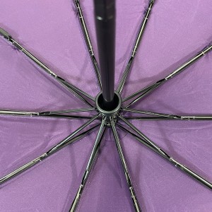 Ovida Hot Sale High Quality Umbrella Windproof 3 Fold UV Block Souvenir Sun Purple Umbrella Custom Logo Print Sunny Rain Umbrella