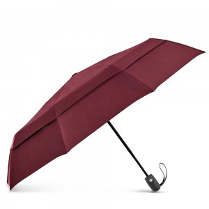 Ovida Vinyl Sun Protection 10 Bone Fully Automatic 3 Fold Umbrellas Folding Men and Women Double layer Umbrella