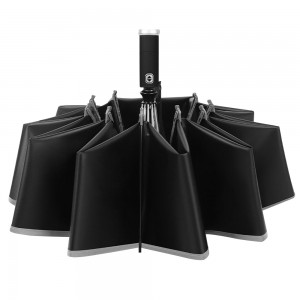 OVIDA 3 folding special umbrella reflective type edge and LED light umbrella