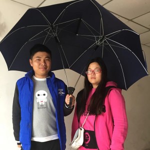 Ovida23 inch Promotional New Design Fashion Double Shaft Couple Umbrella for Lover