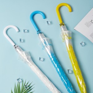 Umbrelă din plastic cu deschidere automată, dreaptă, transparentă, în formă de cupolă, cu bule,
