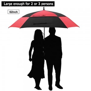 Ovida Double Layer Strong Windproof Multi-color Square Golf Umbrella