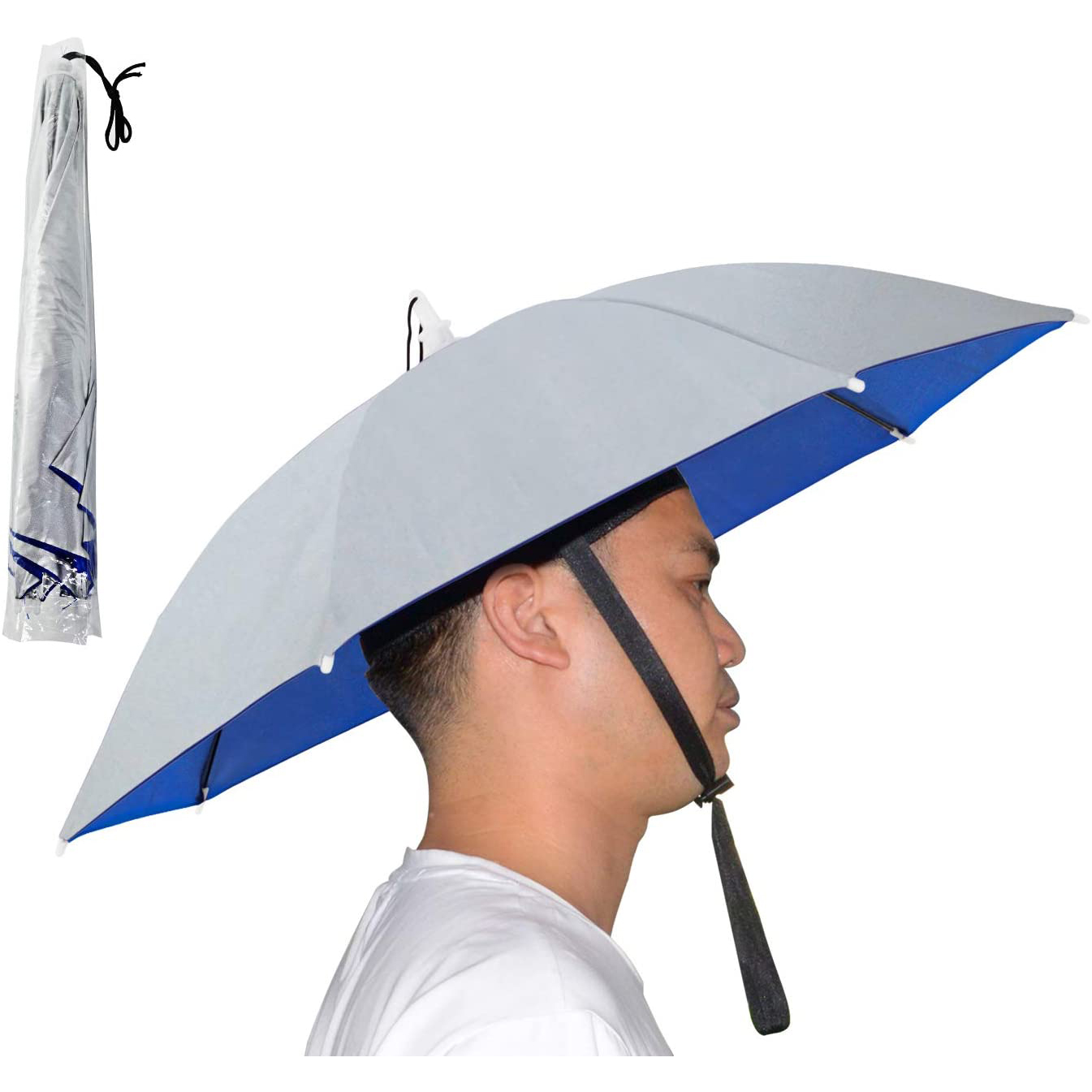 Cheapest Price Small Umbrella For Lady - 25 inch Hands Free Cap Umbrella for Adults Gardening Sunshade Outdoor Head wear – DongFangZhanXin detail pictures
