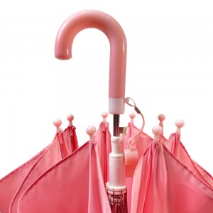 Ovida 19 Zoll rosa Spitzenregenschirmer mat Pfeif Marken-OEM Sécherheetsschirm