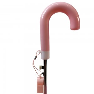 Ovida Hot sell Automatic Open Umbrella White Lace Cute Custom Your Logo Plastic J Shape Pink Kid Umbrella