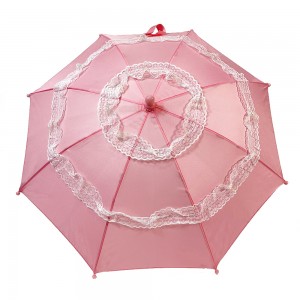Ovida 19 Zoll rosa Spitzenregenschirmer mat Pfeif Marken-OEM Sécherheetsschirm