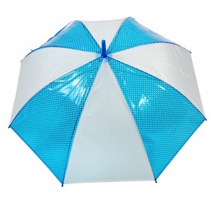 Guarda-chuva Ovida de 19 polegadas com abertura automática, design simples, em POE/PVC, com impressão personalizada e cabo de plástico transparente.