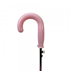 Ovida 190T rosa Pongee Manuell opzemaachen riicht Rosa Regenschirm fir Meedercher Regenschirm mat Faarfwiesseldrock Kannerregenschirm