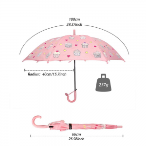 Ovida Unique lovely personalized pink cake cute design customised magic children’s cheap kids umbrella