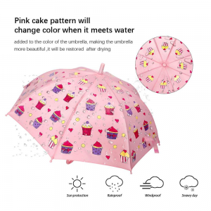 Ovida Unique lovely personalized pink cake cute design customised magic children’s cheap kids umbrella