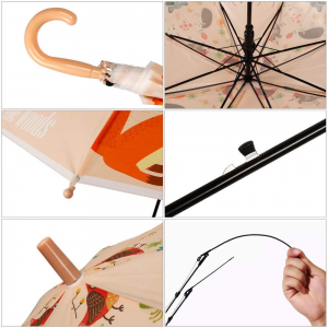 Ovida customised design kids umbrella lotus leaf for 19inch 8ribs super windproof and safety umbrella