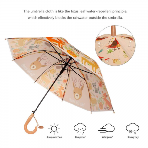 Ovida customised design kids umbrella lotus leaf for 19inch 8ribs super windproof and safety umbrella