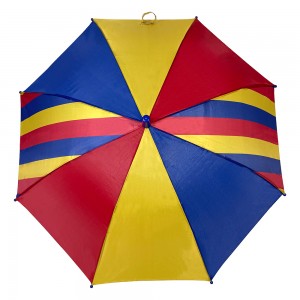 Ovida Kids Umbrella Colorful Fabric With Logo Customized Plastic J Shape Handle Umbrella For Children