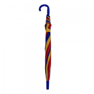 Ovida Kids Umbrella Colorful Fabric With Logo Customized Plastic J Shape Handle Umbrella For Children