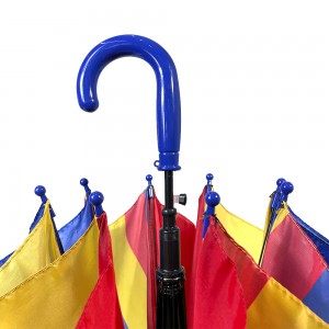 Ovida Kids Umbrella Colorful Fabric With Logo Customized Plastic J Shape Handle Umbrella For Children