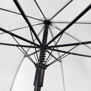 OVIDA Wholesale Custom Clear Transparent Windproof Wedding Umbrella with Semi-Automatic J Handle Manufacturer