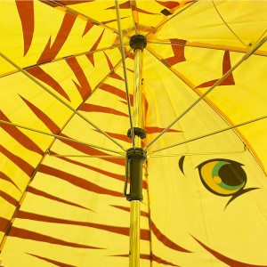 Ovida Cheap Cute manual open Latest Lightweight Windproof Sublimation Cute lion Cartoon Animal Ear Kid Umbrella with safety button