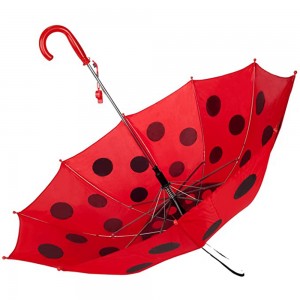 Ovida Popular Sale Lovely Design Children Straight Manual safety open Beetle Personalize Child 3D Kids Umbrella