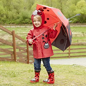 Ovida Popular Sale Lovely Design Children Straight Manual safety open Beetle Personalize Child 3D Kids Umbrella