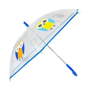 Ovida kids manual safe open PVC umbrella passed EN71 testing with cute animal design cheap lovely gift