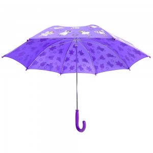 Ovida Attractive Purple Fairy Magic girls umbrella with anti-drip pongee cover meets water changer colors umbrella