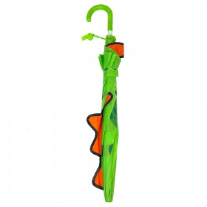 OVIDA 3D Green Dinosaur Kids Umbrella Special Metal Frame Children Umbrella