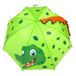 OVIDA 3D Green Dinosaur Kids Umbrella Special Metal Frame Children Umbrella