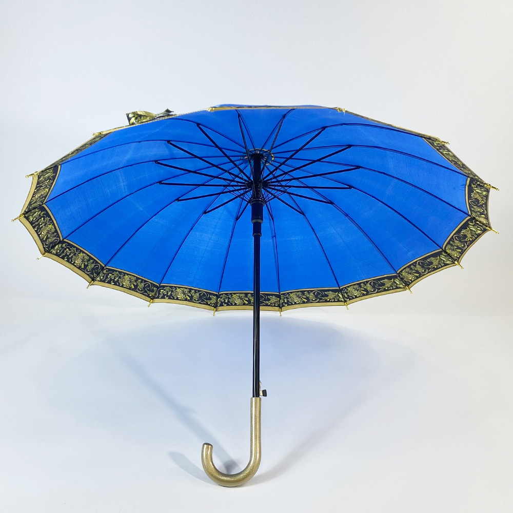 Super Lowest Price Cherry Transparent Umbrella – 23 inch 16 ribs big size luxury straight umbrellas with golden handle – DongFangZhanXin