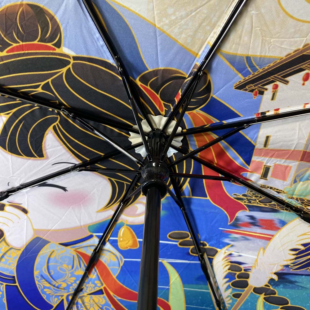 Best Price on 30inch Golf Umbrella - 21 inch 8 ribs manual open color coating custom design 3 fold umbrella – DongFangZhanXin detail pictures