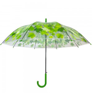 Ovida straight 23 inch automatic logo design pongee nylon fabric metal frame windproof safety natural new design umbrella
