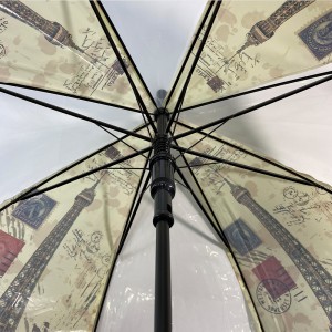 OVIDA Umbrella POE Plastic Transparent Umbrella Automatic With Custom Design Rain Print Umbrella