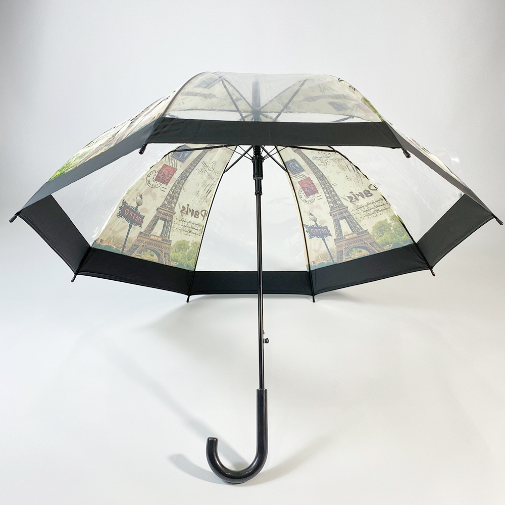 Wholesale Fashion Umbrella - Ovida autmatic custom design plastic see thru bubble wind resistant dome clear umbrella – DongFangZhanXin detail pictures
