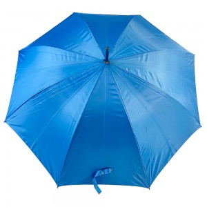 Ovida Blue Anti-UV Wood Stick Umbrella Automatic Wood Handle Custom Umbrella