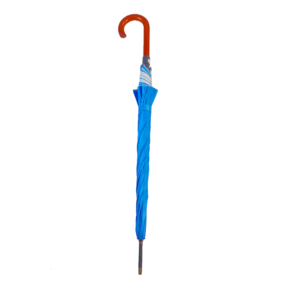 Special Design for Auto Foldable Umbrella - Ovida Blue Anti-UV Wood Stick Umbrella Automatic Wood Handle Custom Umbrella – DongFangZhanXin detail pictures